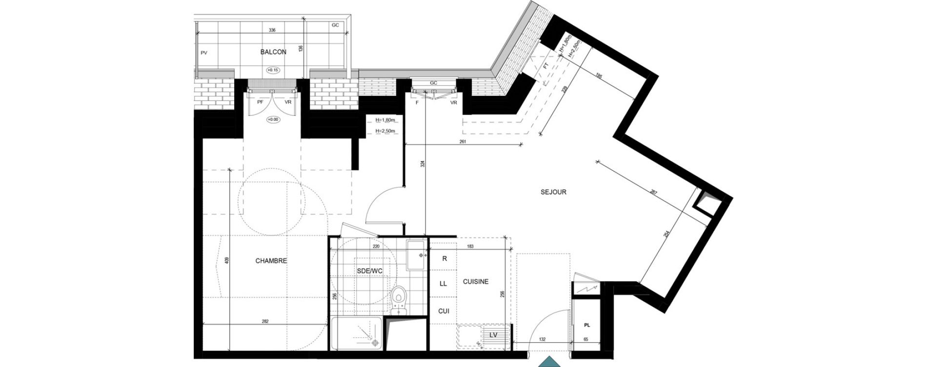 Appartement T2 de 53,68 m2 &agrave; Villiers-Le-Bel Village - val roger