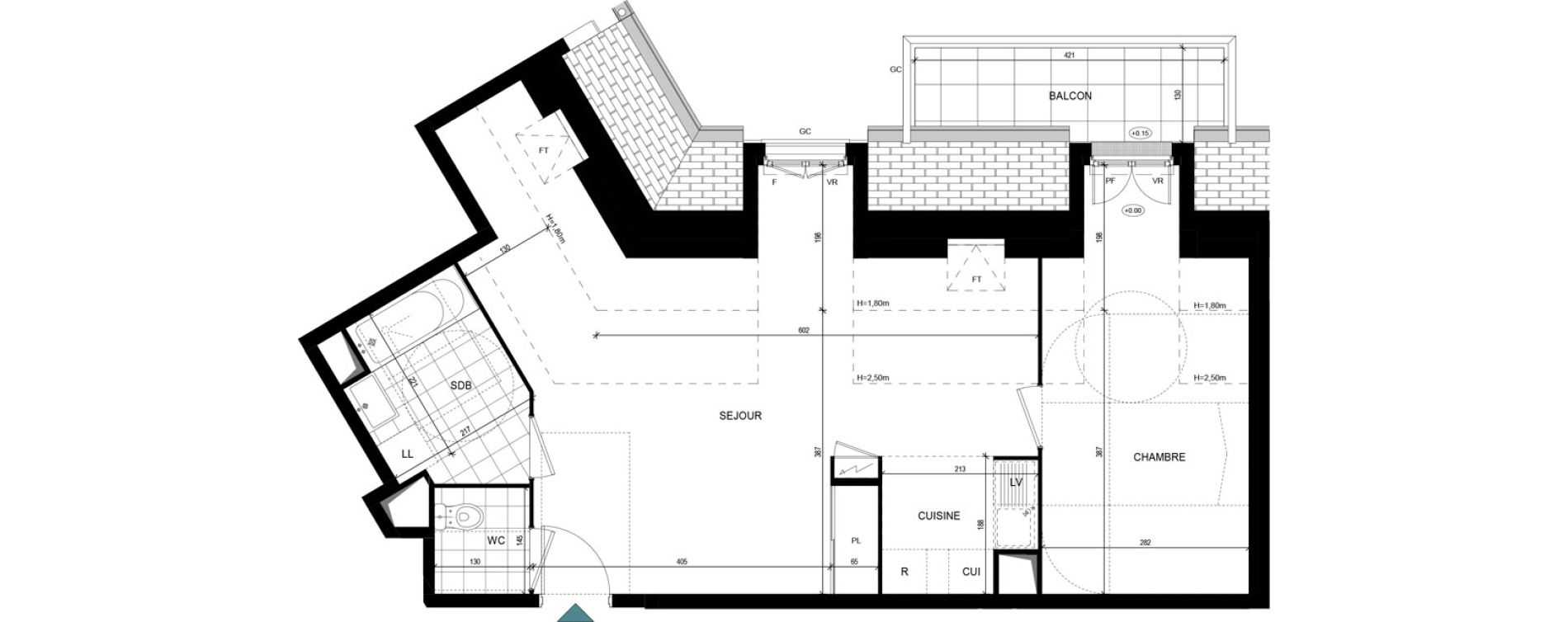 Appartement T2 de 52,13 m2 &agrave; Villiers-Le-Bel Village - val roger