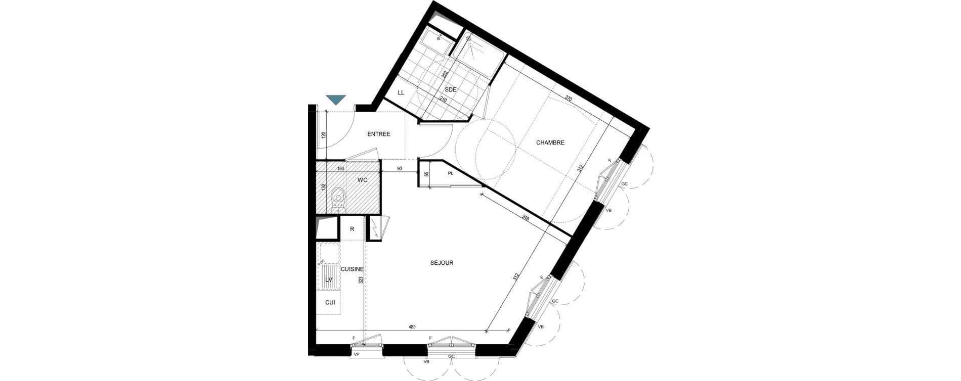 Appartement T2 de 43,72 m2 &agrave; Villiers-Le-Bel Village - val roger