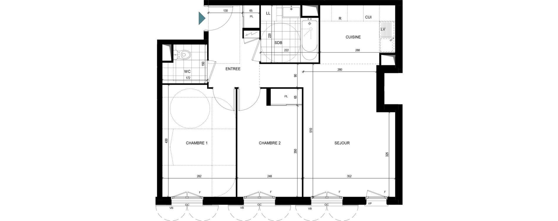 Appartement T3 de 59,21 m2 &agrave; Villiers-Le-Bel Village - val roger