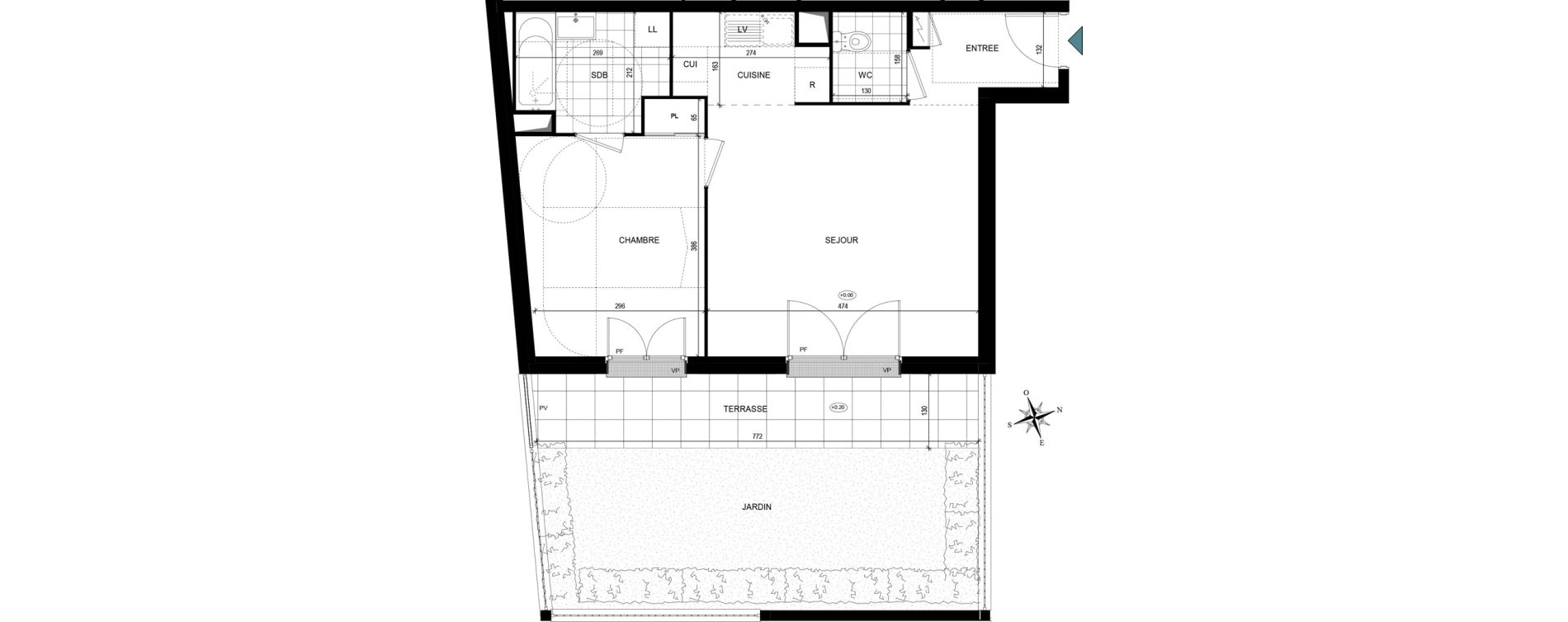 Appartement T2 de 48,37 m2 &agrave; Villiers-Le-Bel Village - val roger