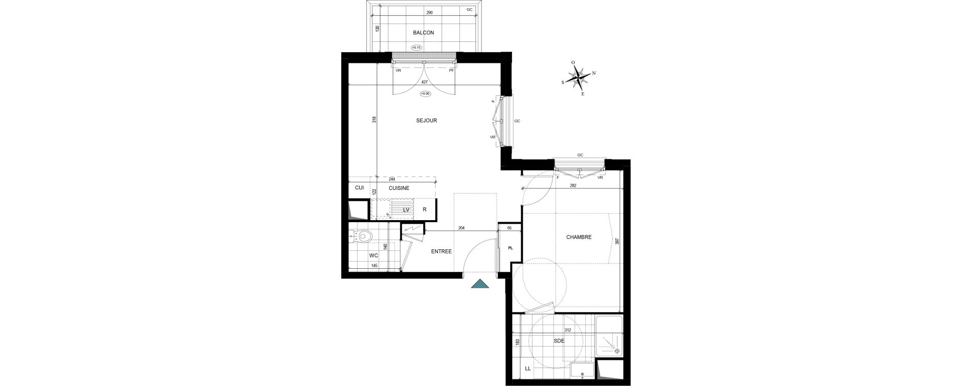 Appartement T2 de 42,51 m2 &agrave; Villiers-Le-Bel Village - val roger