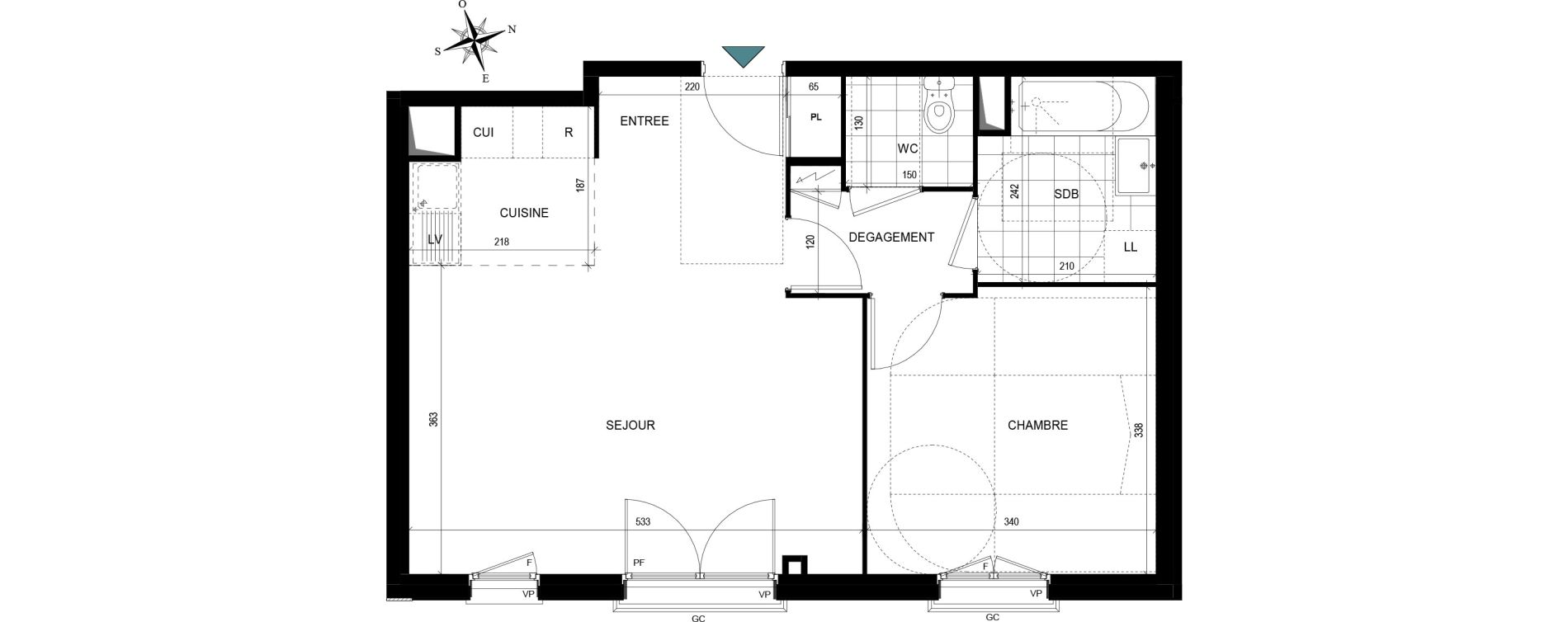 Appartement T2 de 48,86 m2 &agrave; Villiers-Le-Bel Village - val roger