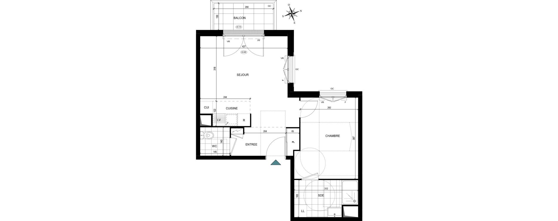 Appartement T2 de 42,49 m2 &agrave; Villiers-Le-Bel Village - val roger