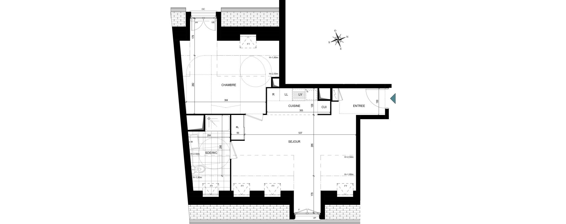 Appartement T2 de 46,12 m2 &agrave; Villiers-Le-Bel Village - val roger