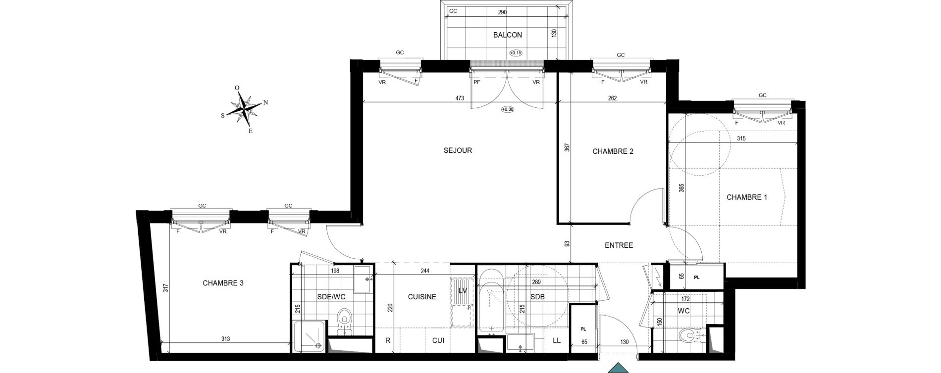 Appartement T4 de 79,25 m2 &agrave; Villiers-Le-Bel Village - val roger