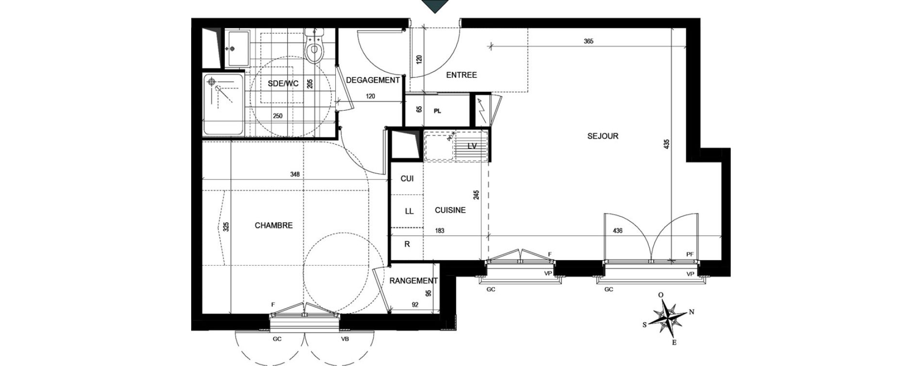 Appartement T2 de 43,37 m2 &agrave; Villiers-Le-Bel Village - val roger