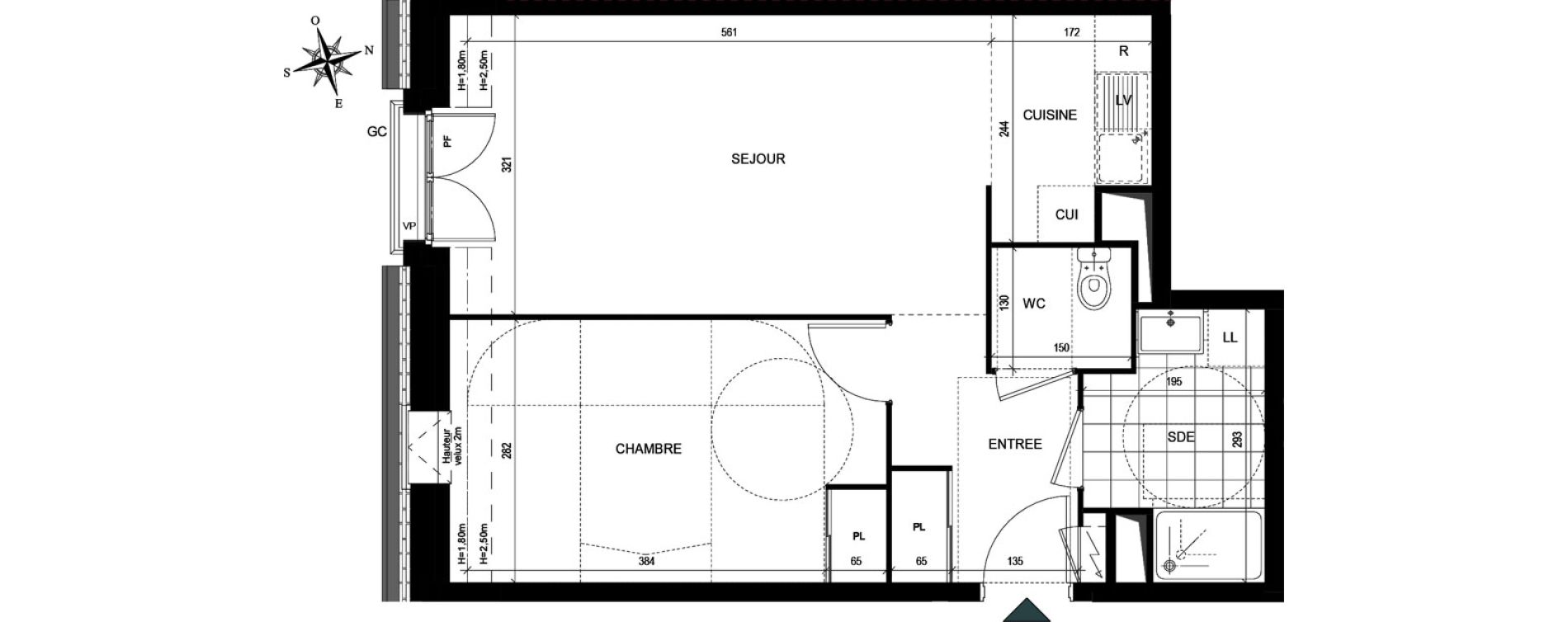 Appartement T2 de 46,71 m2 &agrave; Villiers-Le-Bel Village - val roger