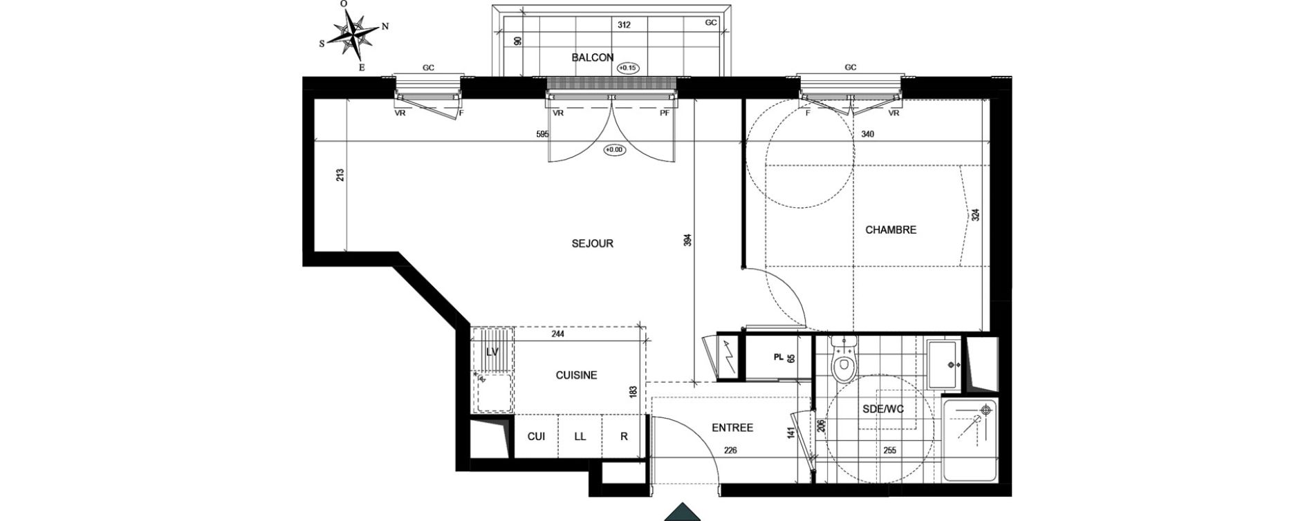 Appartement T2 de 41,58 m2 &agrave; Villiers-Le-Bel Village - val roger