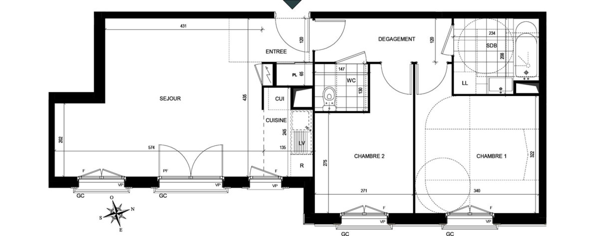 Appartement T3 de 58,81 m2 &agrave; Villiers-Le-Bel Village - val roger