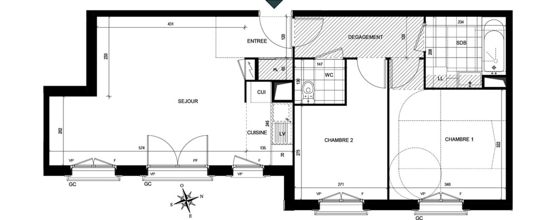Appartement T3 de 58,81 m2 &agrave; Villiers-Le-Bel Village - val roger