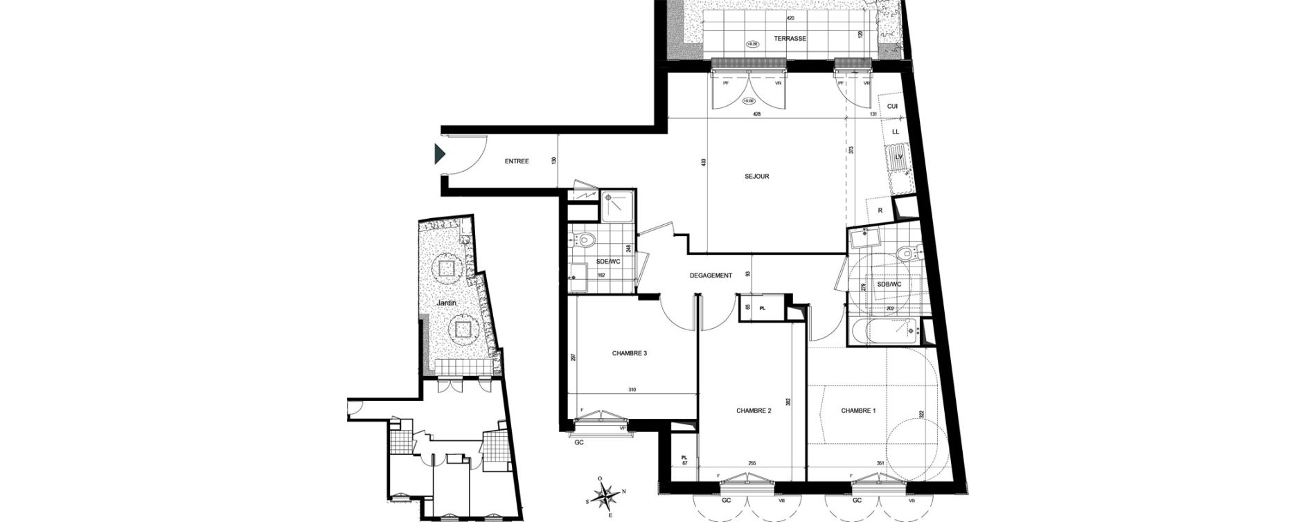 Appartement T4 de 77,93 m2 &agrave; Villiers-Le-Bel Village - val roger