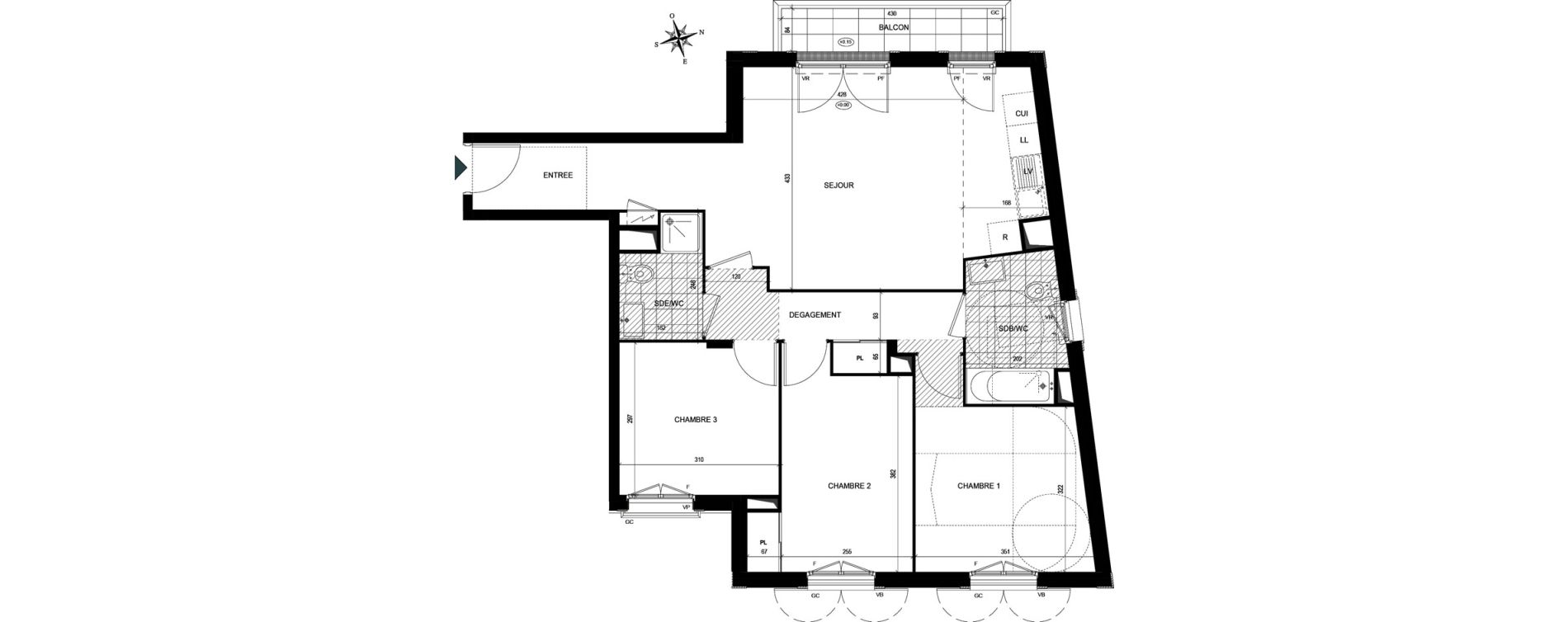 Appartement T4 de 77,93 m2 &agrave; Villiers-Le-Bel Village - val roger