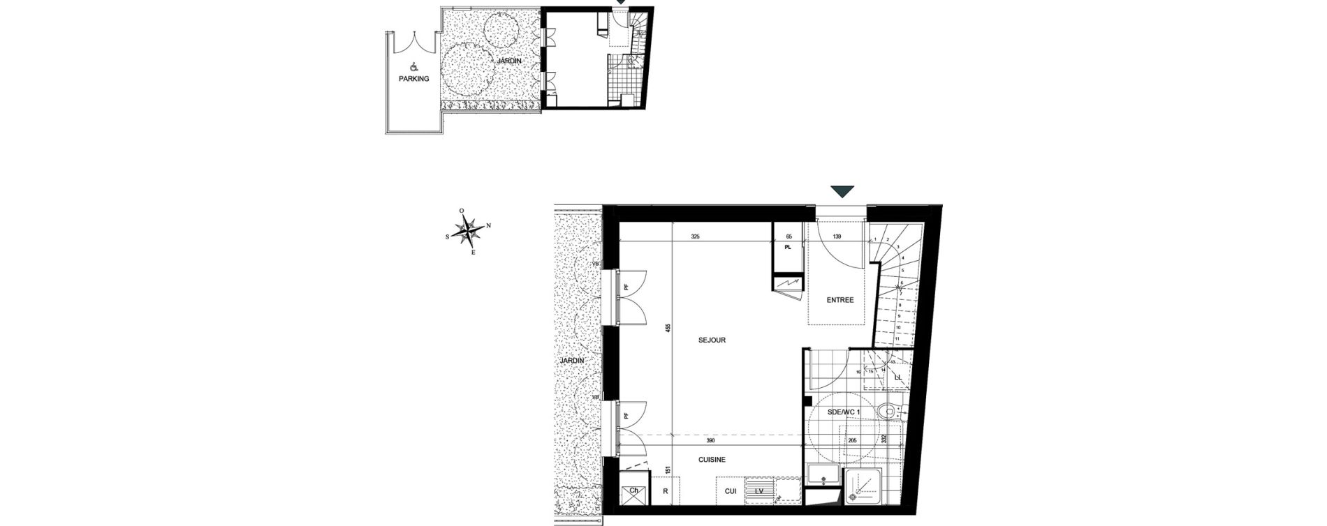 Duplex T4 de 92,03 m2 &agrave; Villiers-Le-Bel Village - val roger