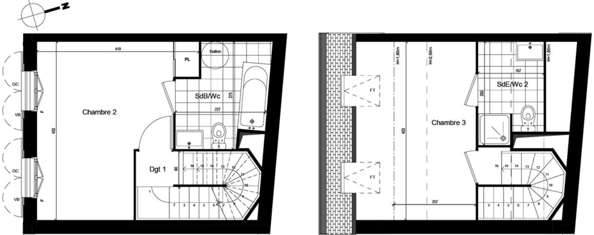 Duplex T4 de 86,67 m2 &agrave; Villiers-Le-Bel Village - val roger