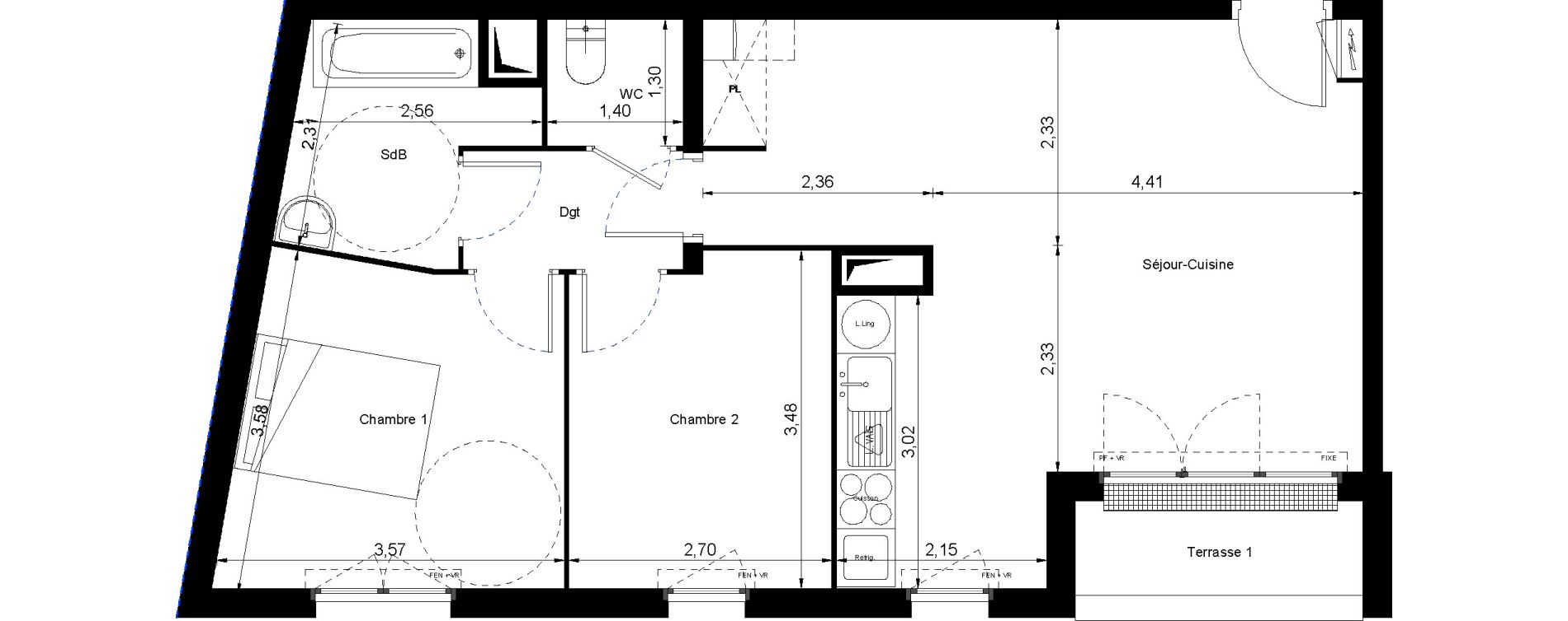 Appartement T3 de 59,75 m2 &agrave; Villiers-Le-Bel Centre