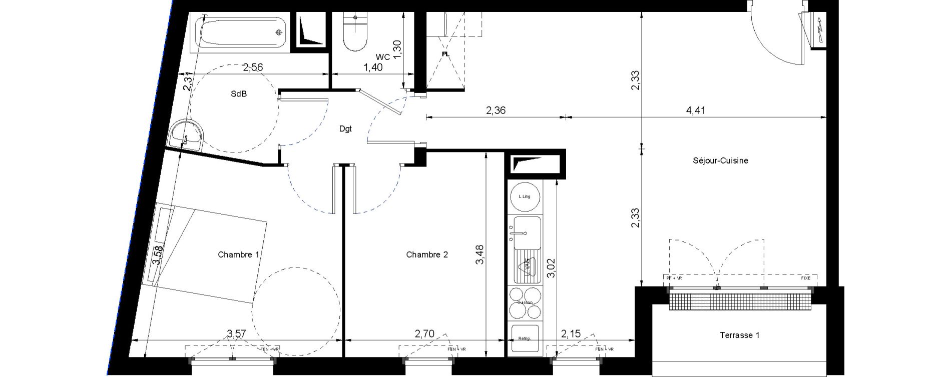 Appartement T3 de 59,75 m2 &agrave; Villiers-Le-Bel Centre