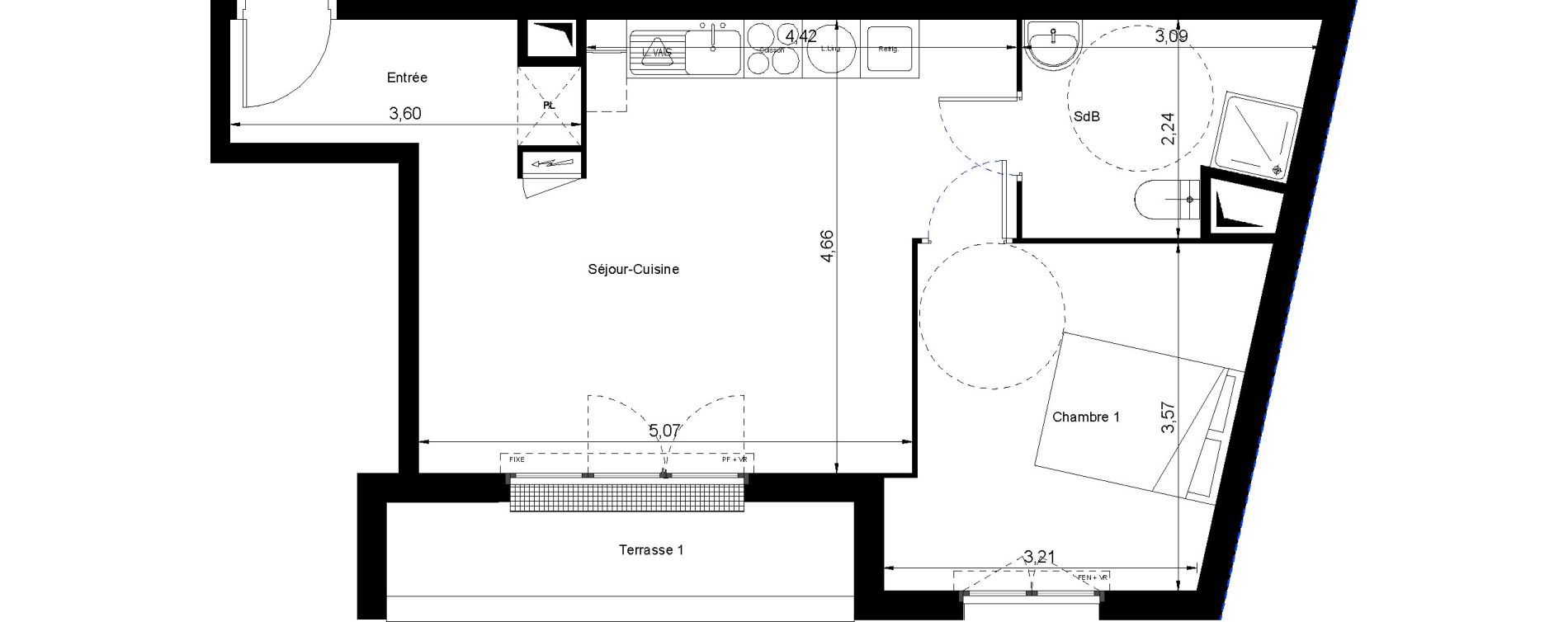 Appartement T2 de 45,75 m2 &agrave; Villiers-Le-Bel Centre