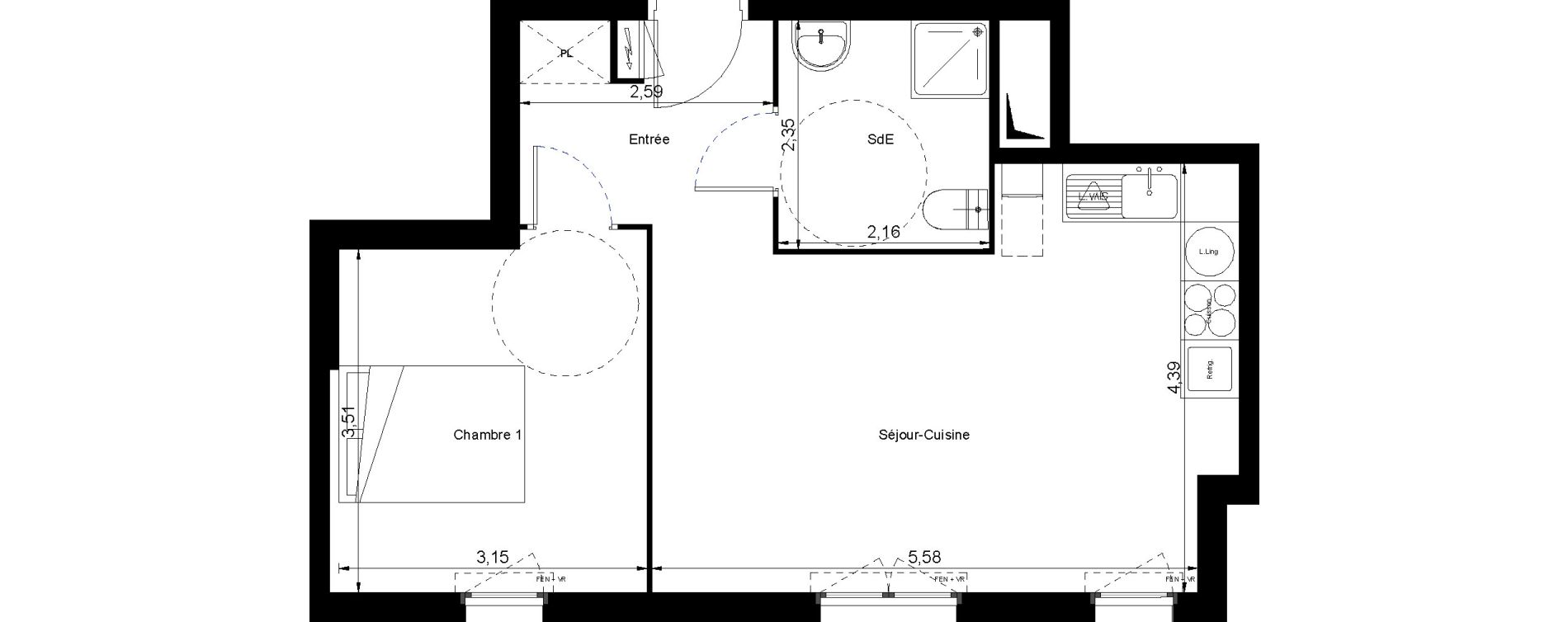 Appartement T2 de 44,80 m2 &agrave; Villiers-Le-Bel Centre