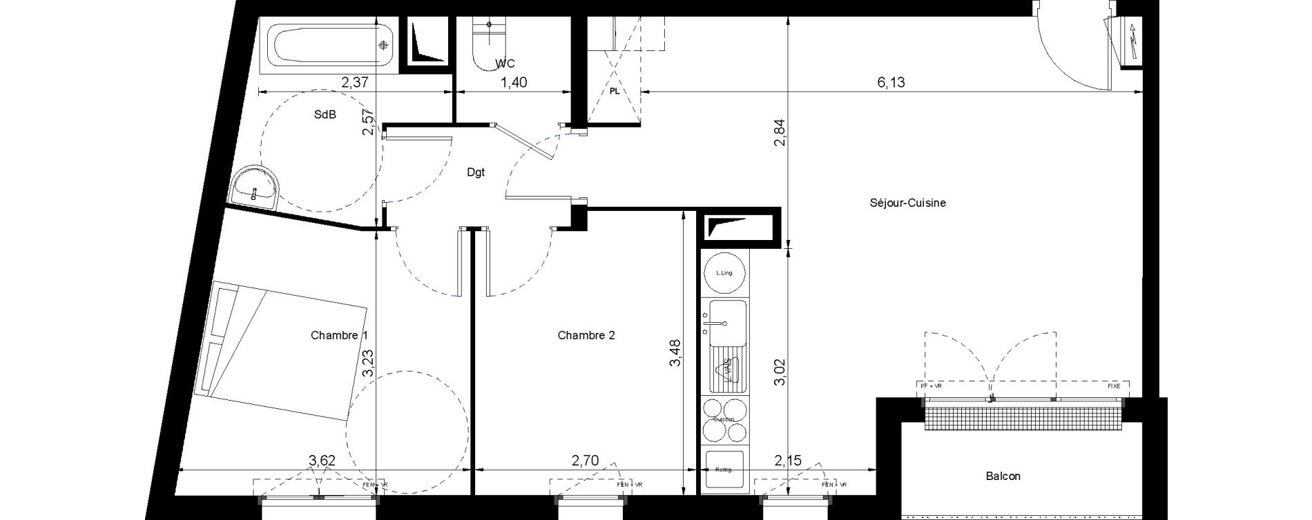 Appartement T3 de 59,80 m2 &agrave; Villiers-Le-Bel Centre