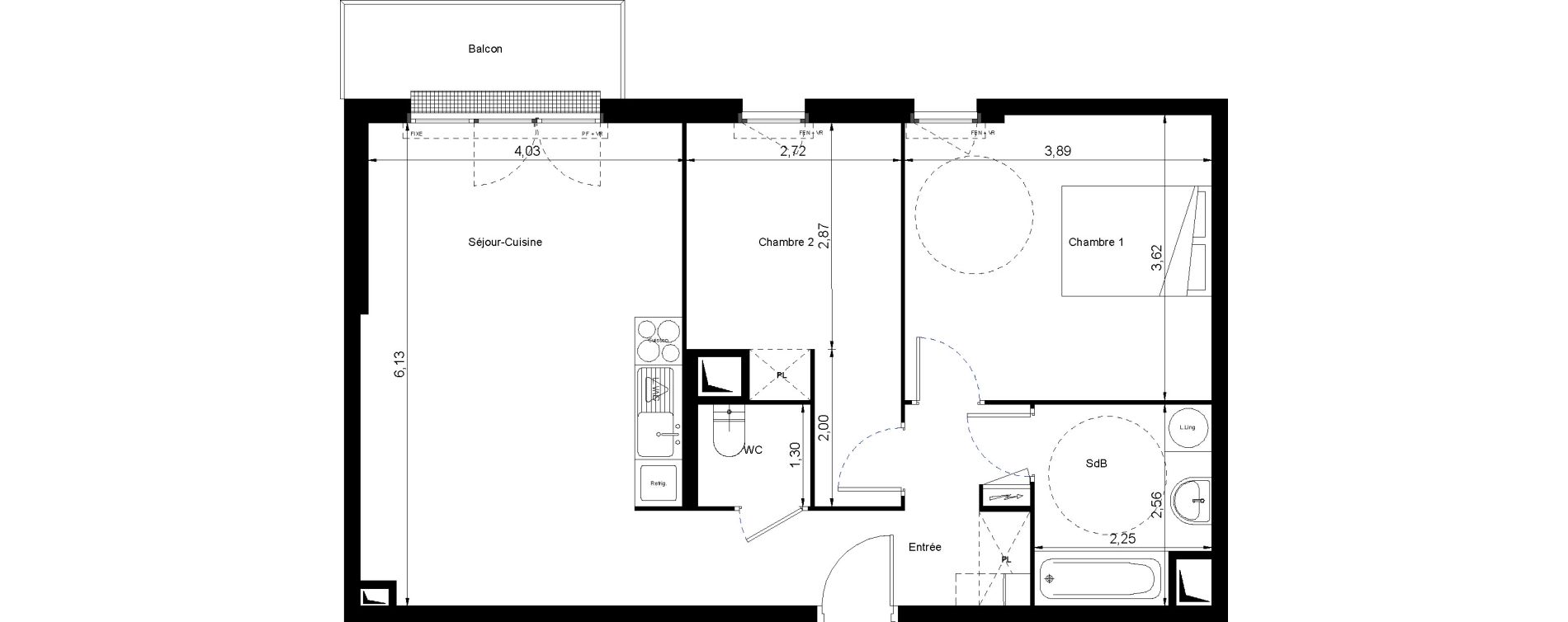 Appartement T3 de 63,60 m2 &agrave; Villiers-Le-Bel Centre
