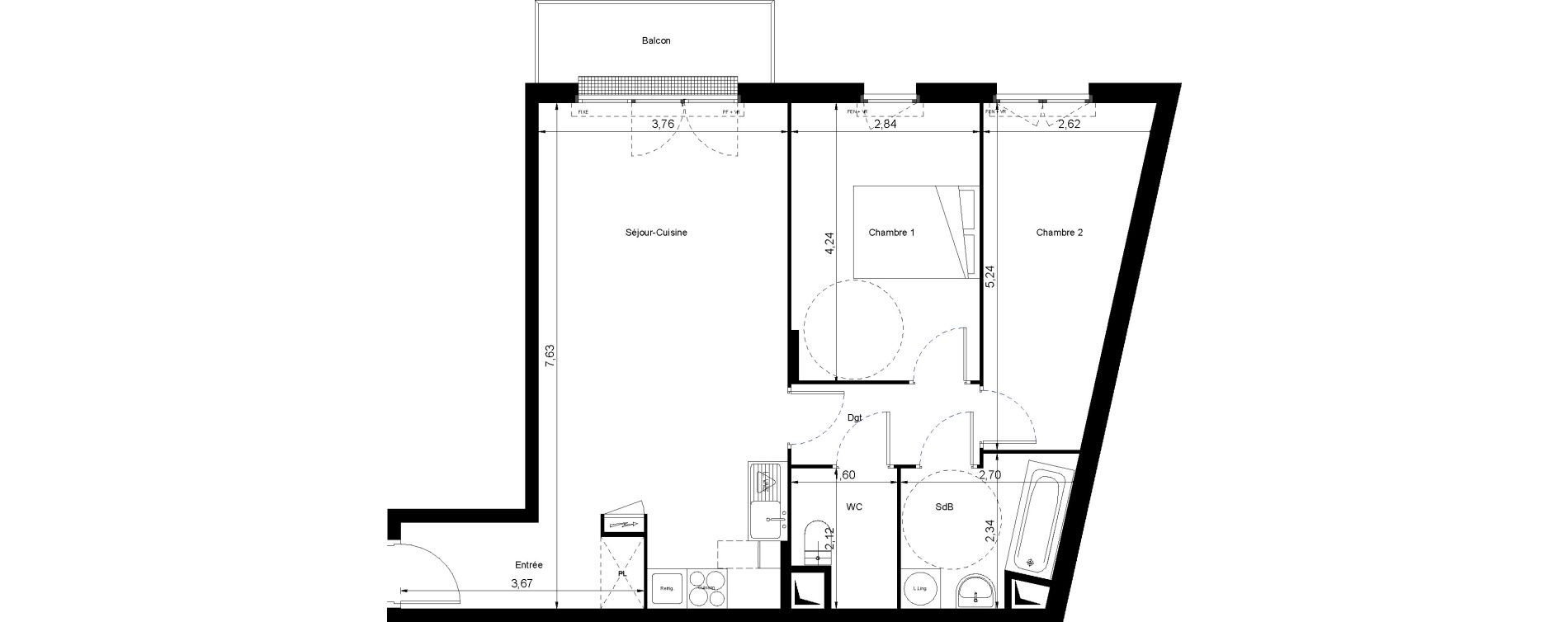 Appartement T3 de 65,05 m2 &agrave; Villiers-Le-Bel Centre