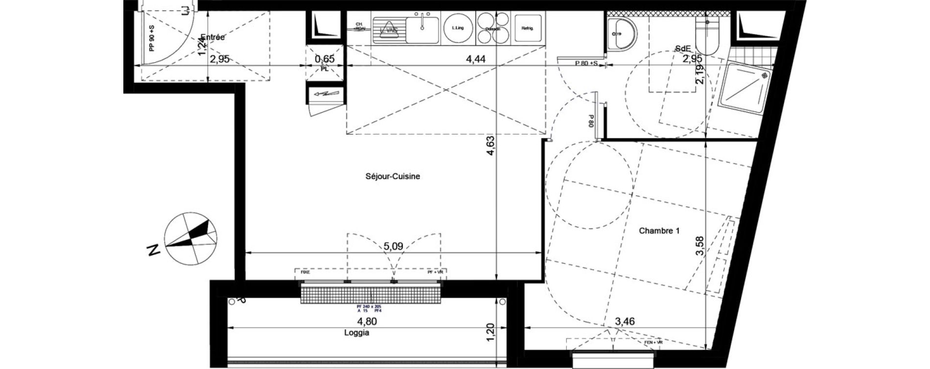 Appartement T2 de 45,35 m2 &agrave; Villiers-Le-Bel Centre