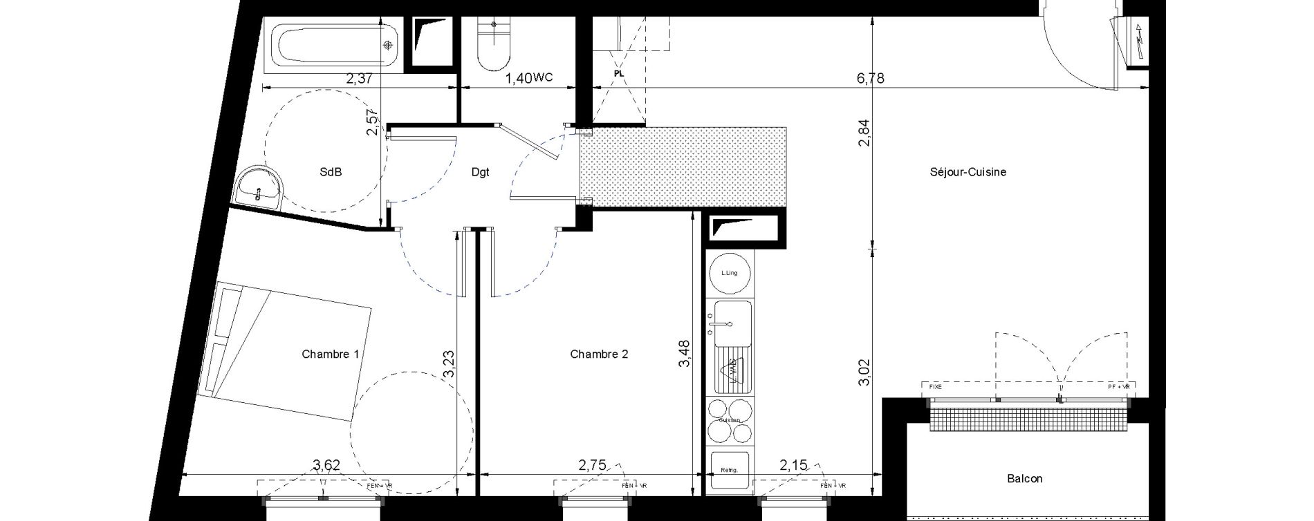 Appartement T3 de 59,80 m2 &agrave; Villiers-Le-Bel Centre