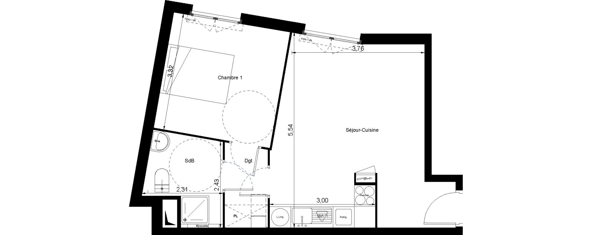 Appartement T2 de 41,85 m2 &agrave; Villiers-Le-Bel Centre