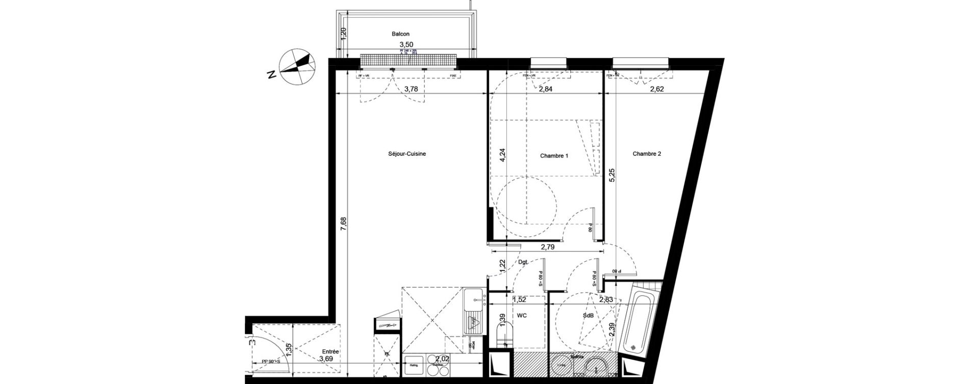Appartement T3 de 65,55 m2 &agrave; Villiers-Le-Bel Centre