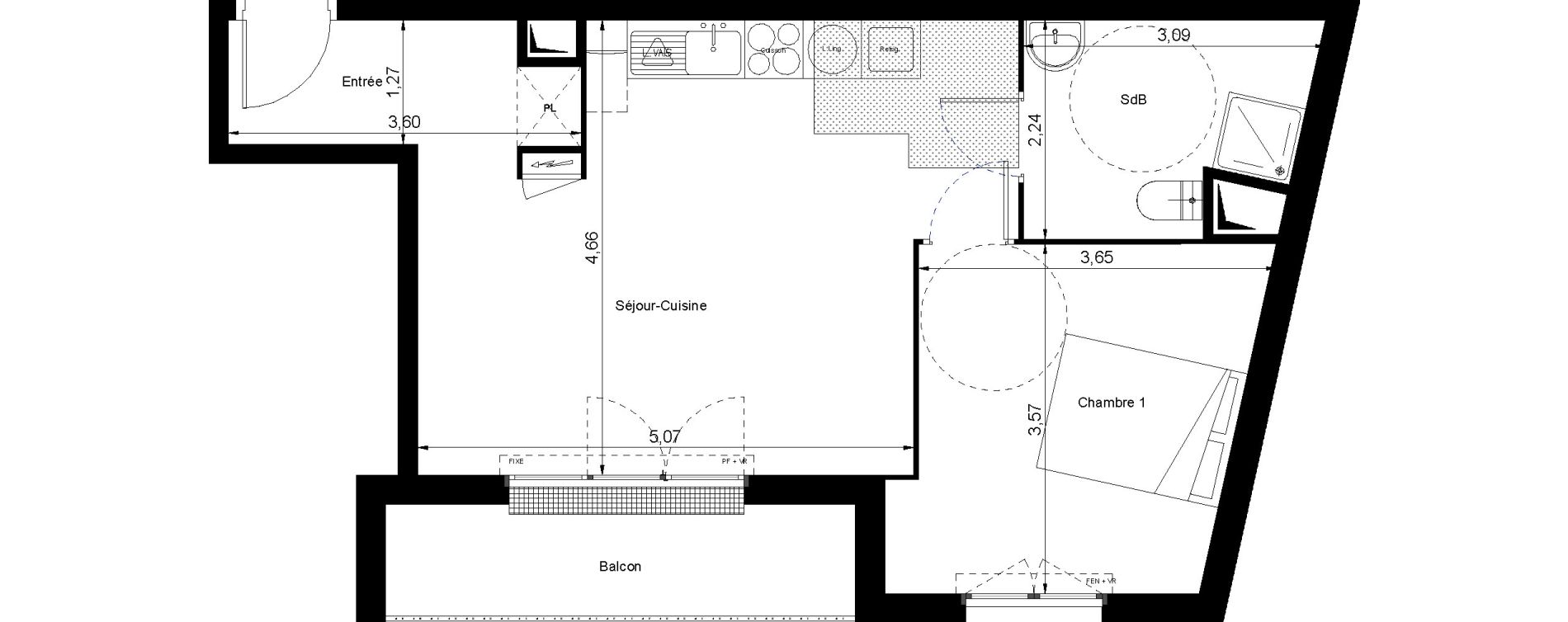 Appartement T2 de 45,75 m2 &agrave; Villiers-Le-Bel Centre
