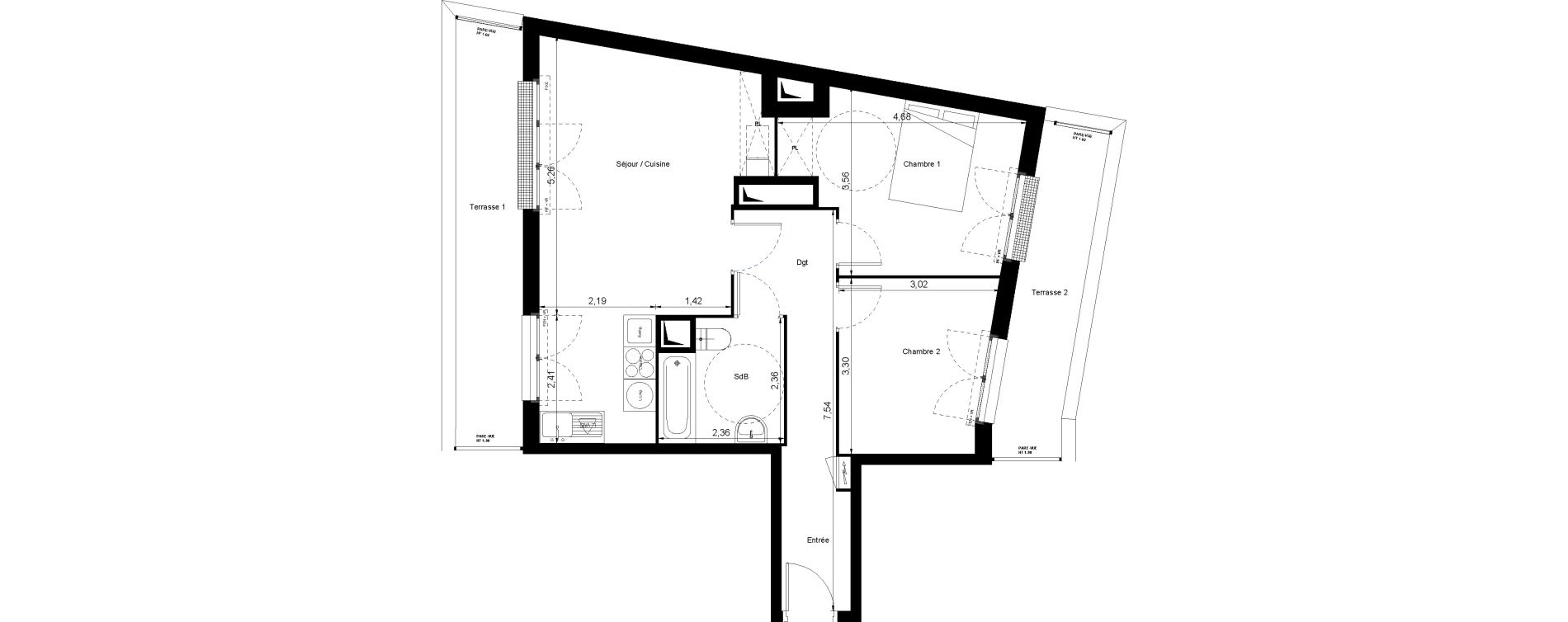 Appartement T3 de 60,90 m2 &agrave; Villiers-Le-Bel Centre