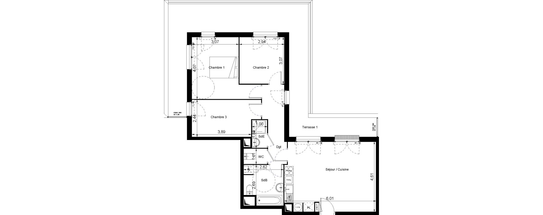 Appartement T4 de 76,60 m2 &agrave; Villiers-Le-Bel Centre