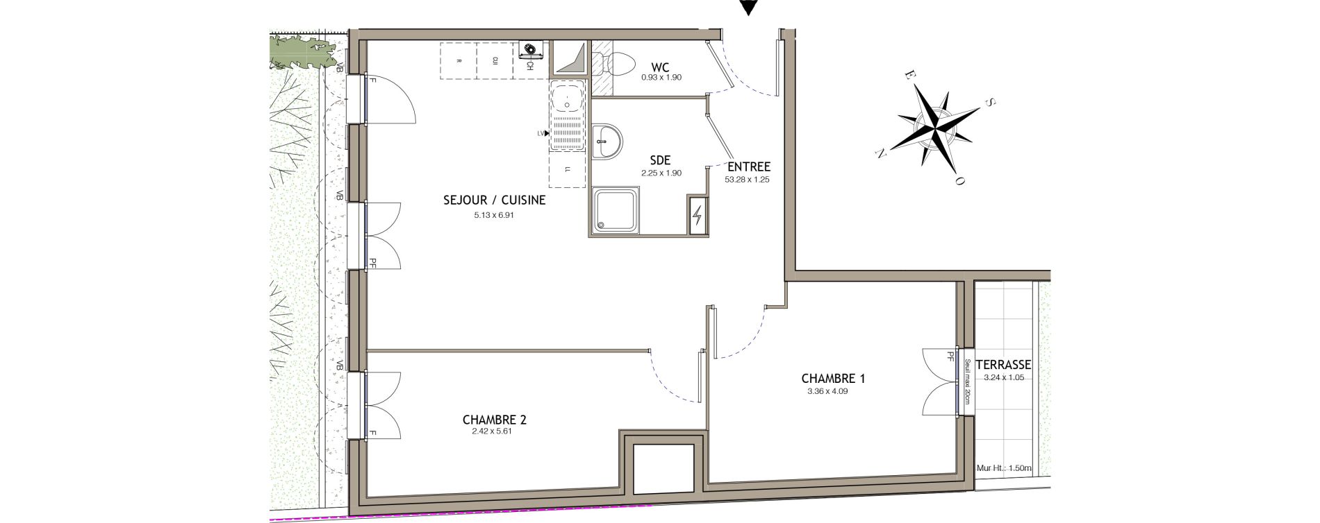 Appartement T3 de 57,58 m2 &agrave; Villiers-Le-Bel Village - val roger
