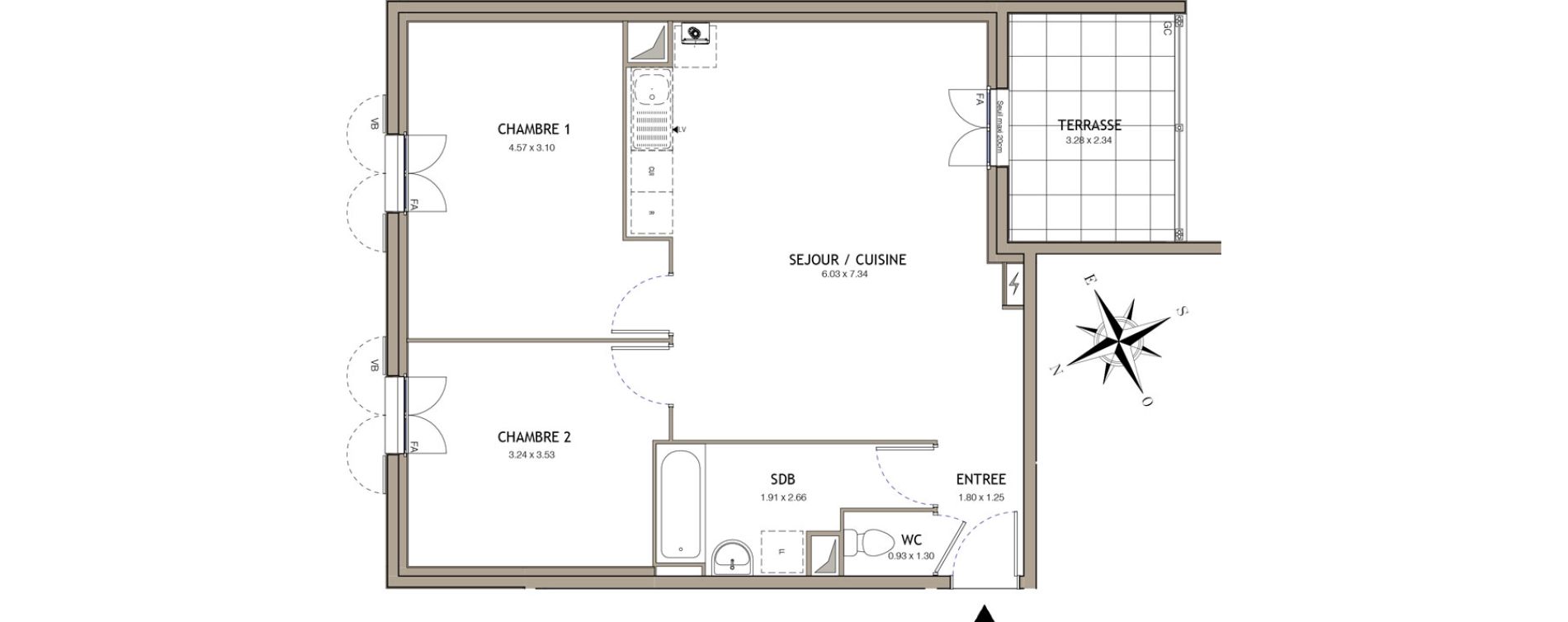 Appartement T3 de 66,65 m2 &agrave; Villiers-Le-Bel Village - val roger