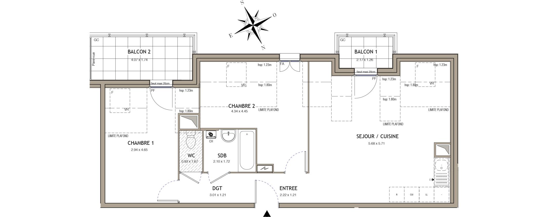 Appartement T3 de 62,72 m2 &agrave; Villiers-Le-Bel Village - val roger