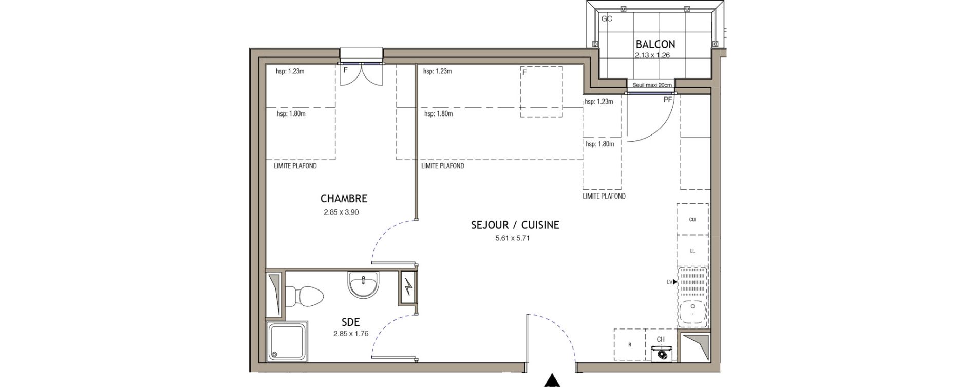 Appartement T2 de 40,58 m2 &agrave; Villiers-Le-Bel Village - val roger