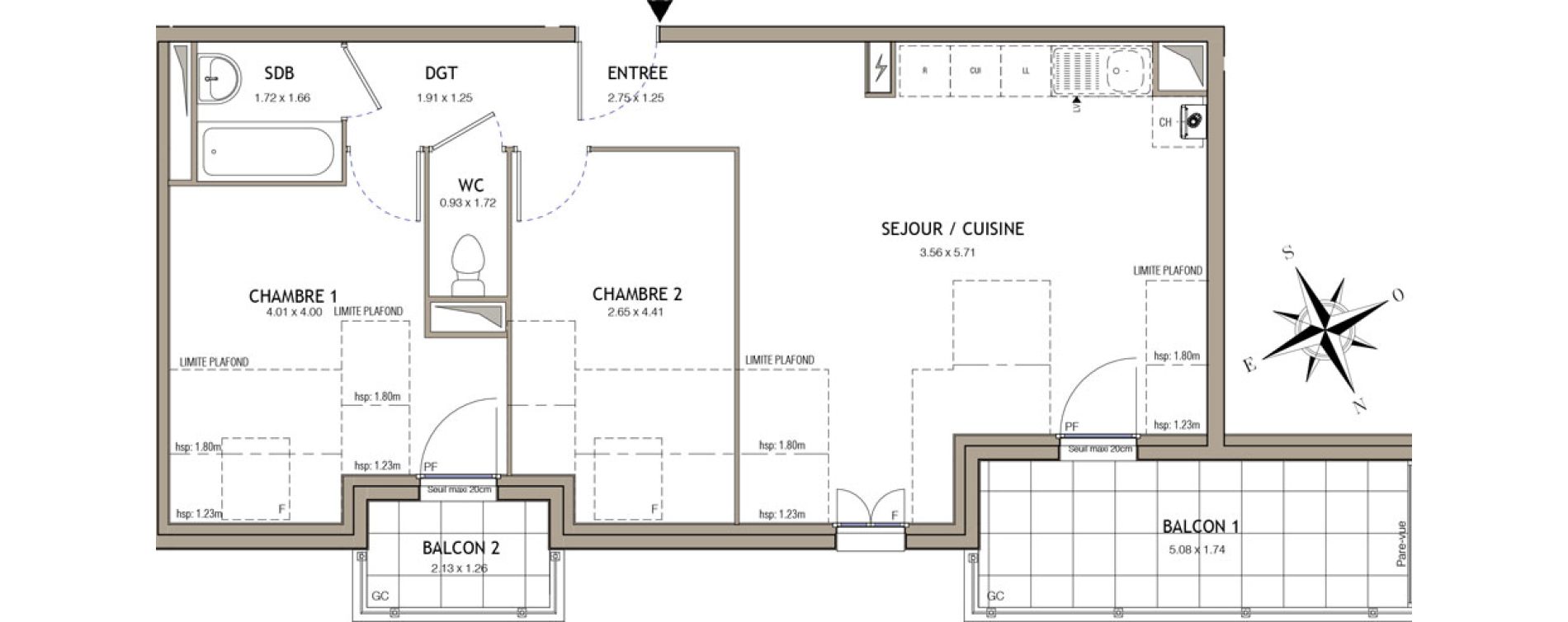 Appartement T3 de 55,66 m2 &agrave; Villiers-Le-Bel Village - val roger