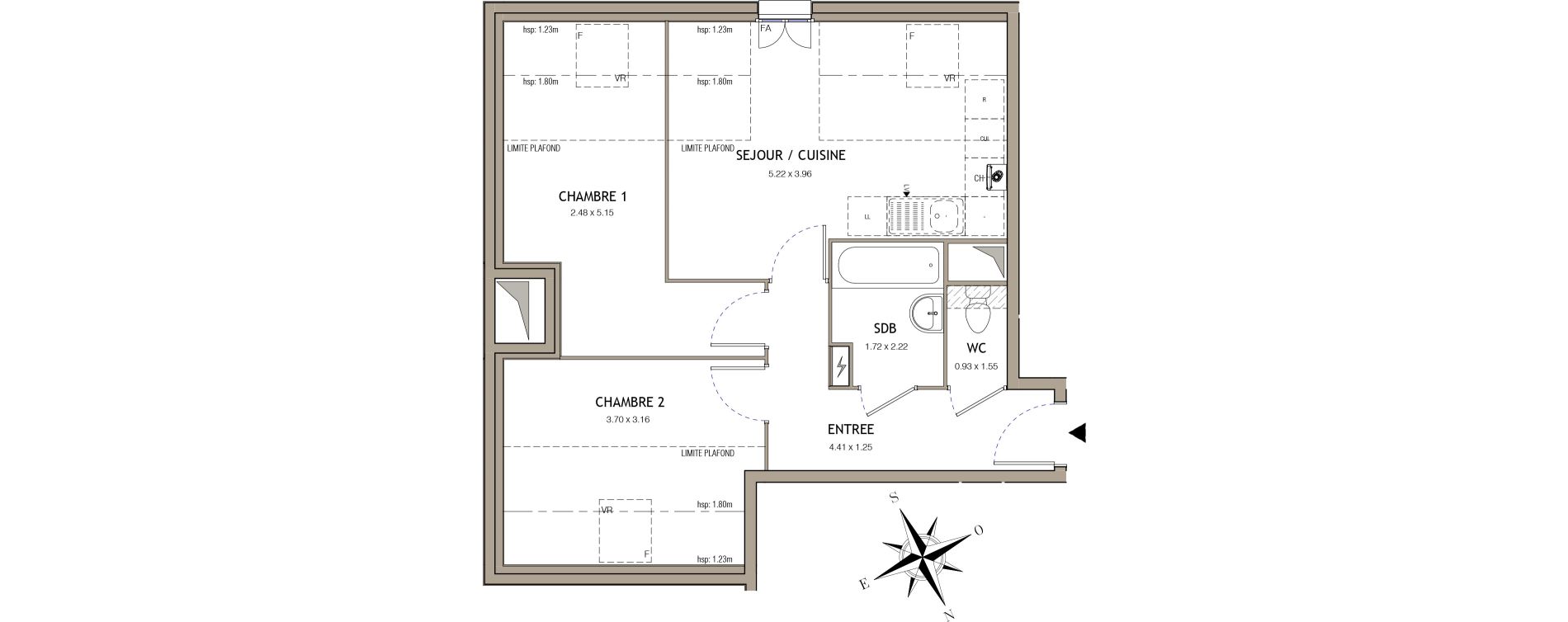 Appartement T3 de 48,03 m2 &agrave; Villiers-Le-Bel Village - val roger
