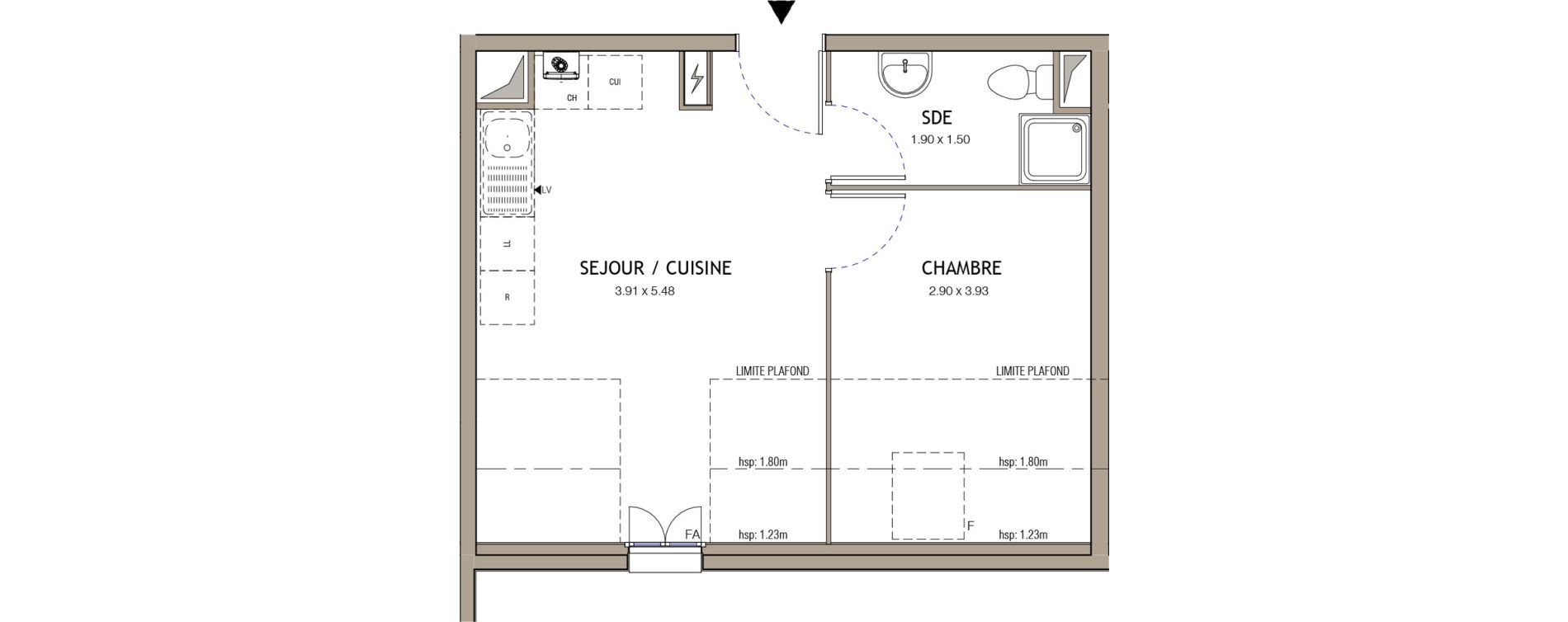 Appartement T2 de 31,43 m2 &agrave; Villiers-Le-Bel Village - val roger