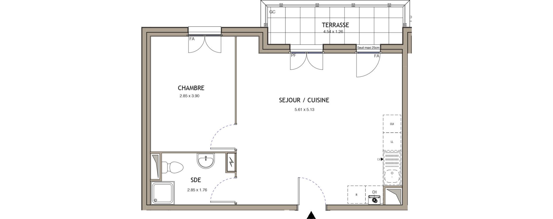 Appartement T2 de 44,38 m2 &agrave; Villiers-Le-Bel Village - val roger