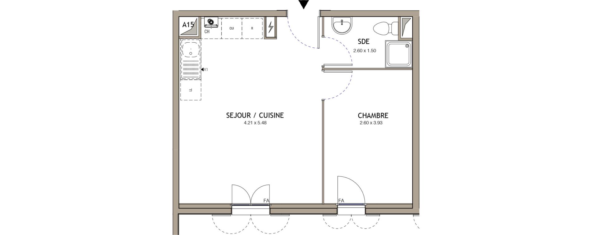 Appartement T2 de 36,20 m2 &agrave; Villiers-Le-Bel Village - val roger