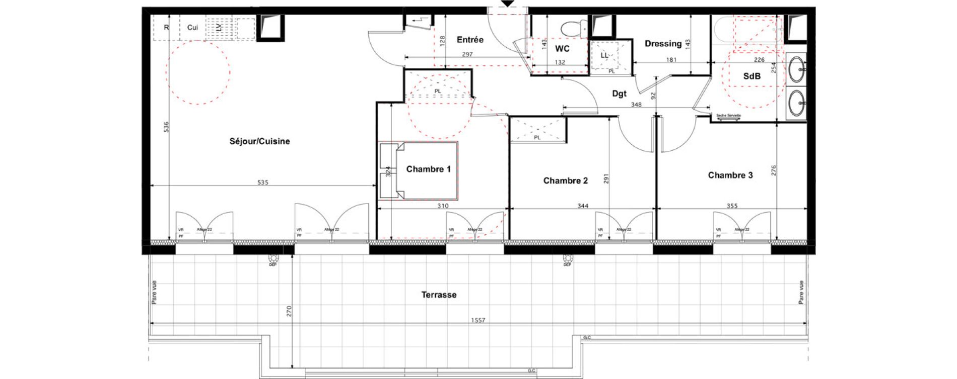 Appartement T4 de 80,40 m2 &agrave; Ach&egrave;res Montsouris