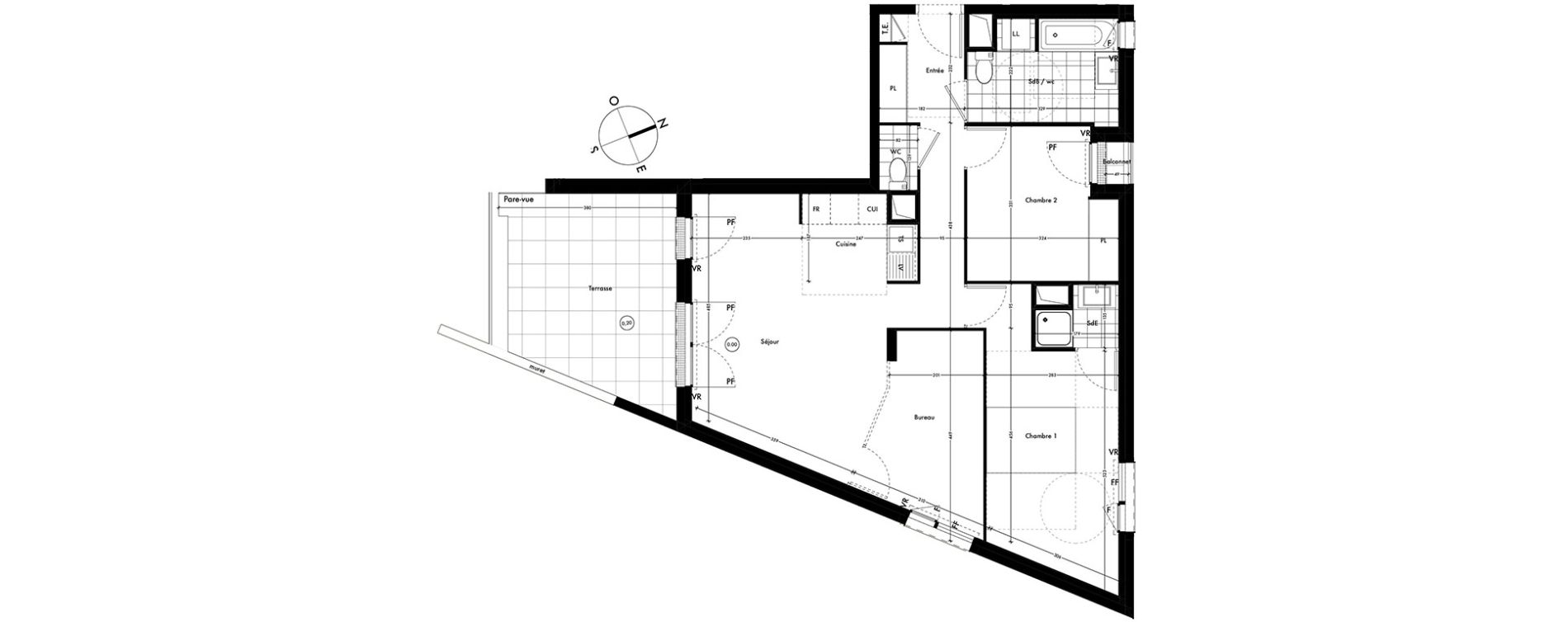 Appartement T3 de 76,10 m2 &agrave; Ach&egrave;res Centre