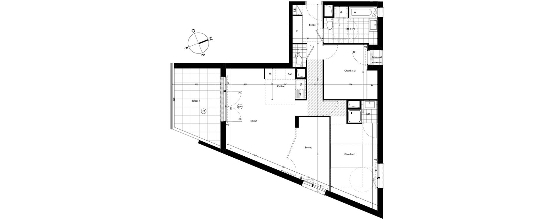Appartement T3 de 76,09 m2 &agrave; Ach&egrave;res Centre