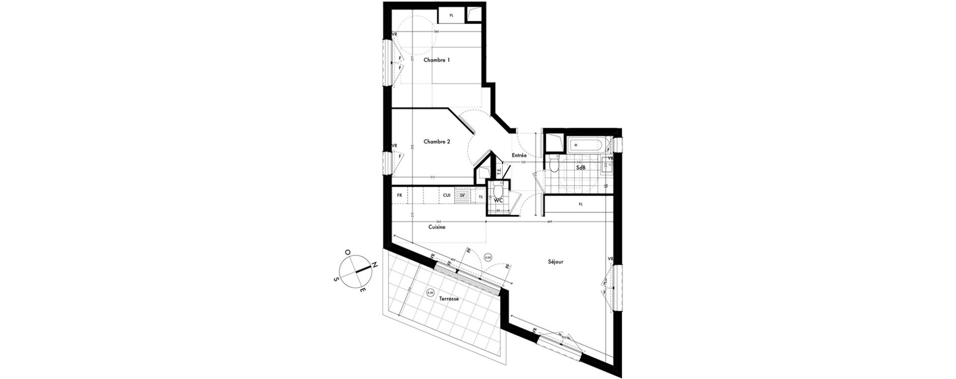 Appartement T3 de 69,47 m2 &agrave; Ach&egrave;res Centre