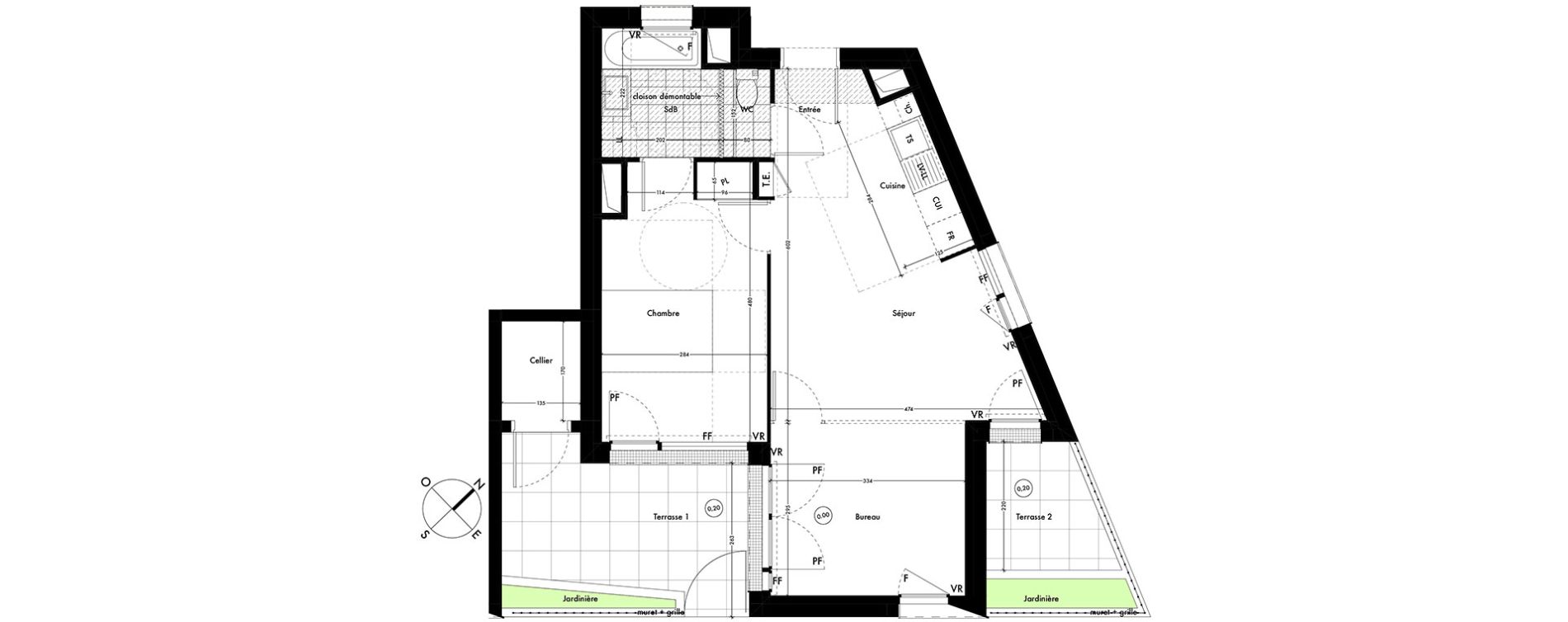 Appartement T2 de 48,88 m2 &agrave; Ach&egrave;res Centre