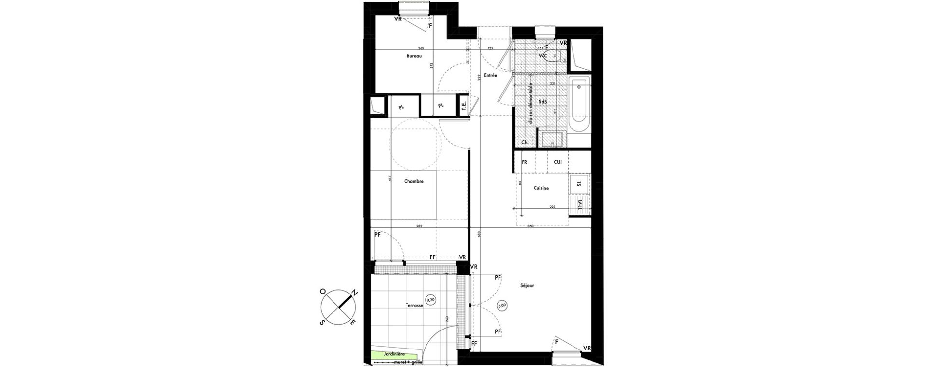 Appartement T2 de 48,77 m2 &agrave; Ach&egrave;res Centre