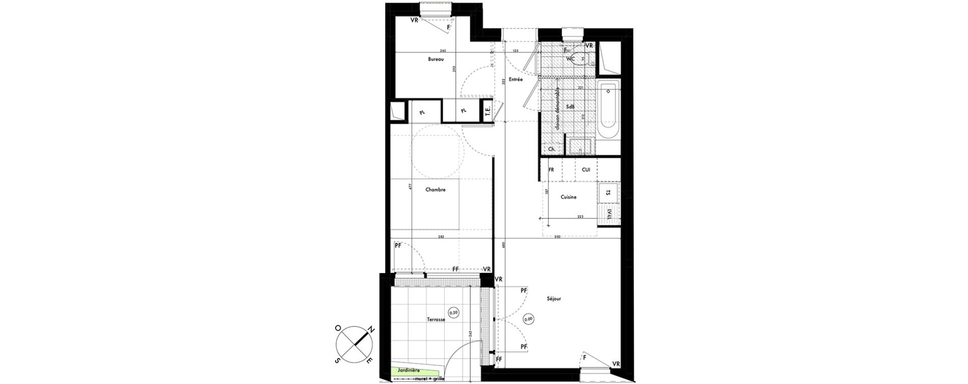 Appartement T2 de 48,77 m2 à Achères Centre