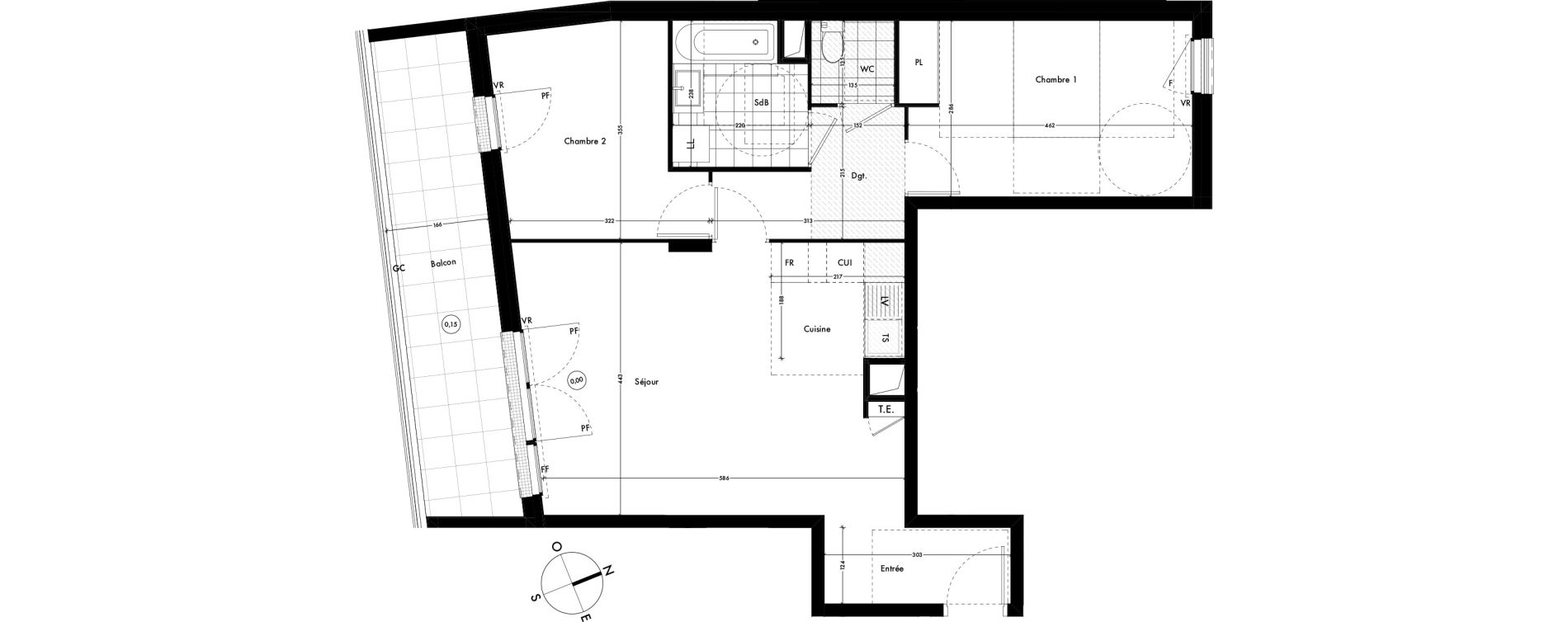 Appartement T3 de 65,84 m2 &agrave; Ach&egrave;res Centre